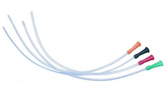 Catetere rivestito di silicone eliminabile medico di Nelaton del catetere di iso del CE con gli occhi normali