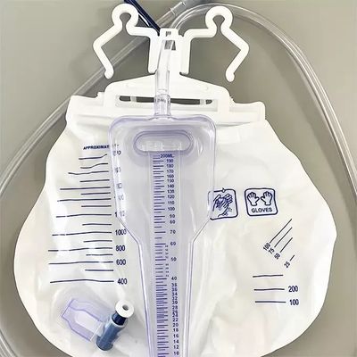 Borsa esterna medica 2000ml dell'urina dell'urina di drenaggio della borsa dell'urina del sistema eliminabile del tester