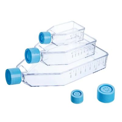 Bottiglia di plastica sterile della coltura cellulare con la boccetta scaricata T25 T75 T175 della coltura cellulare della copertura
