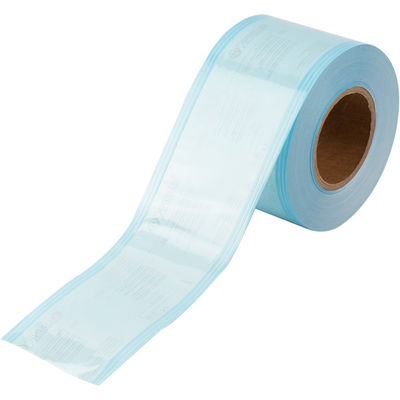 100mm*100mm Medica Stigliatura Termica Sterilizzazione Borsa a Rollo Gussettato Blu